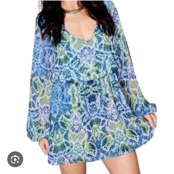 Show Me Your Mumu Rainey Snakeskin Mini Dress - Picture 1 of 7